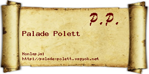 Palade Polett névjegykártya